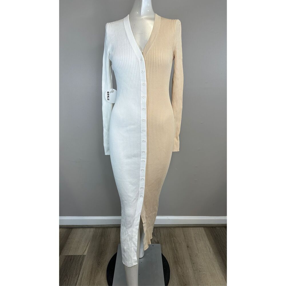 NWT STAUD Shoko Colorblock Body-Con Sweaterdress Size S $165 - Picture 4 of 10